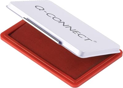 Q-Connect Large Stamp Pad Red KF15441 Metal Case