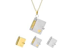 Personalized For Granddaughter Chapter Book Necklace, to My Granddaughter Book Necklace with 6 Engraved Pages, Custom Name St