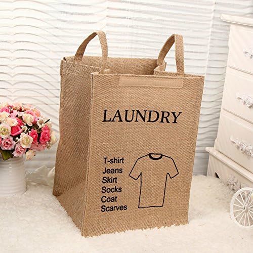 Home Décor Cotton Linen Storage Organization Laundry Hampers Books Toys Baskets Bags Organizers (Style 1)