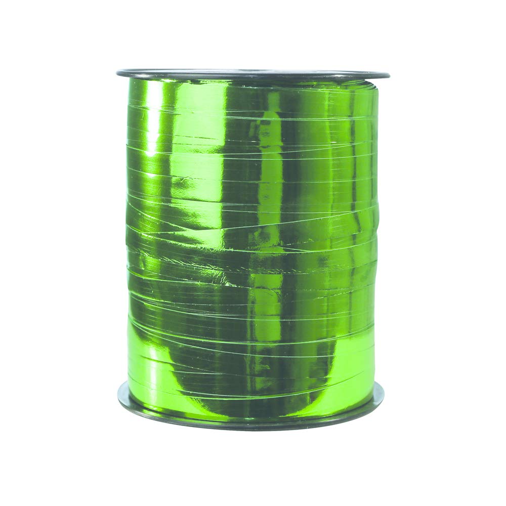 Clairefontaine 602050C - One Roll of Metallic Ribbon - Dimensions: 250m x 7mm - Colour: Empire green - Decorative gift ribbon, DIY, Gift wrapping Accessory