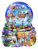 Christmas Snow Globe Shaped 1000 Pc Jigsaw Puzzle