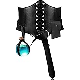 Haysandy Pirate Corset Women Halloween Witch Costume Medieval Renaissance Belt with Pouch Cork Potion Bottle Waist Bag