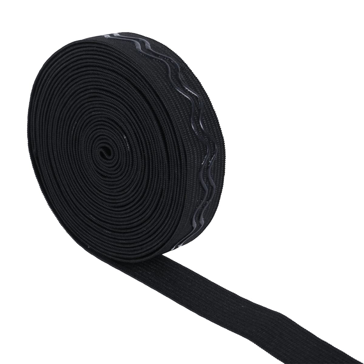 Suncoolla 5M Long 2.0/2.5cm Wide Non-Slip Wave Silicone Elastic Gripper Band for DIY Garment Sewing Project (Black, 5MX2.0CM)
