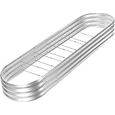 Land Guard 8ft Galvanized Raised Garden Bed Kit, Raised Garden Boxes Outdoor, Oval Metal Raised Garden Beds for Vegetables, S