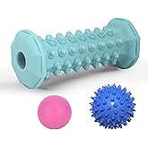 QLDT Plantar Fasciitis Relief Blue Set,Foot Roller Massager,Massage Lacrosse Ball,Spiky Ball Therapy Set for Relieve Plantar Fasciitis,Foot Arch and Heel Pain,Deep Tissue Muscle Massage
