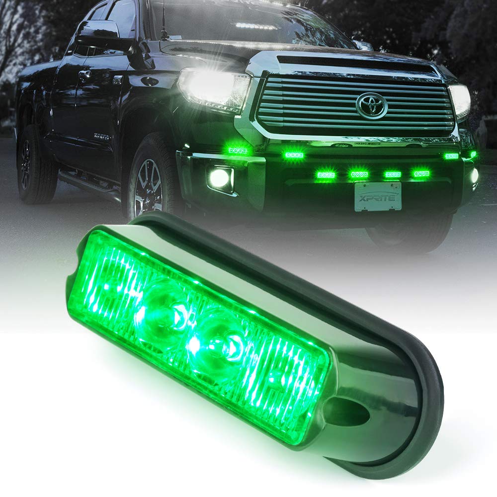 Xprite Green 4 LED 4 Watt Emergency Vehicle Waterproof
