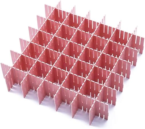 Divisori Per Cassetti Fai Da Te A Nido D'Ape - Assicelle Regolabili Per Organizzare Biancheria E Accessori - Rosa