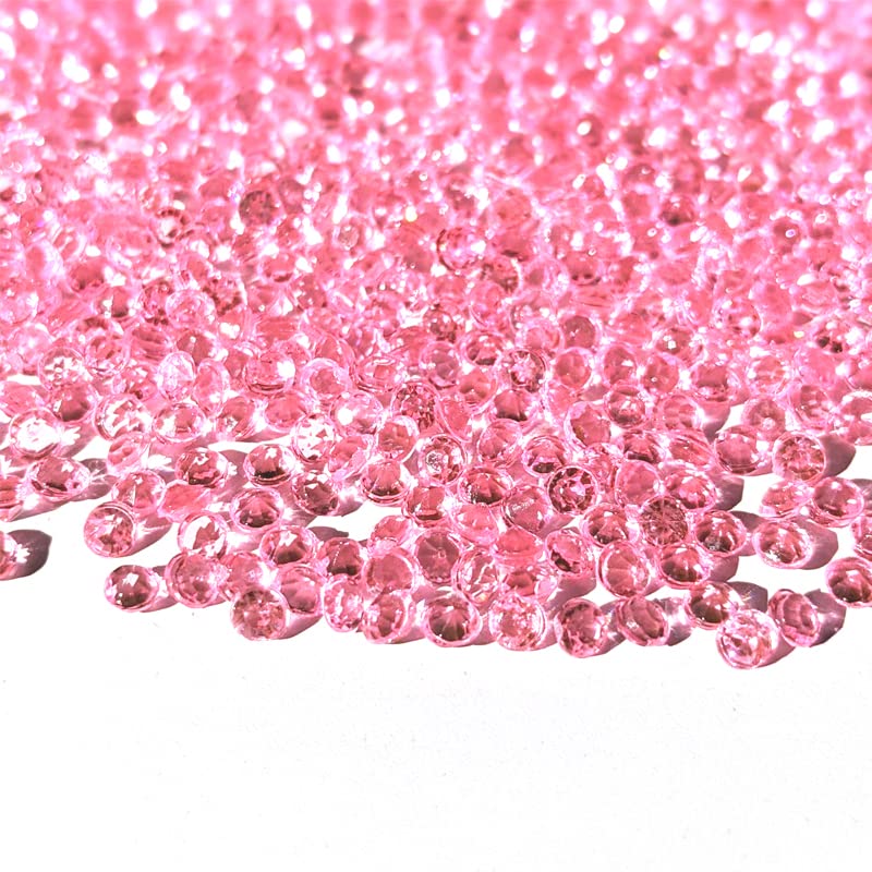 10,000 Scatter Crystals Wedding Rhinestone 2.5mm Gem Beads Diamante Acrylic Stones Table Confetti Centrepiece Decorations Decor Prom Event (Baby Pink)