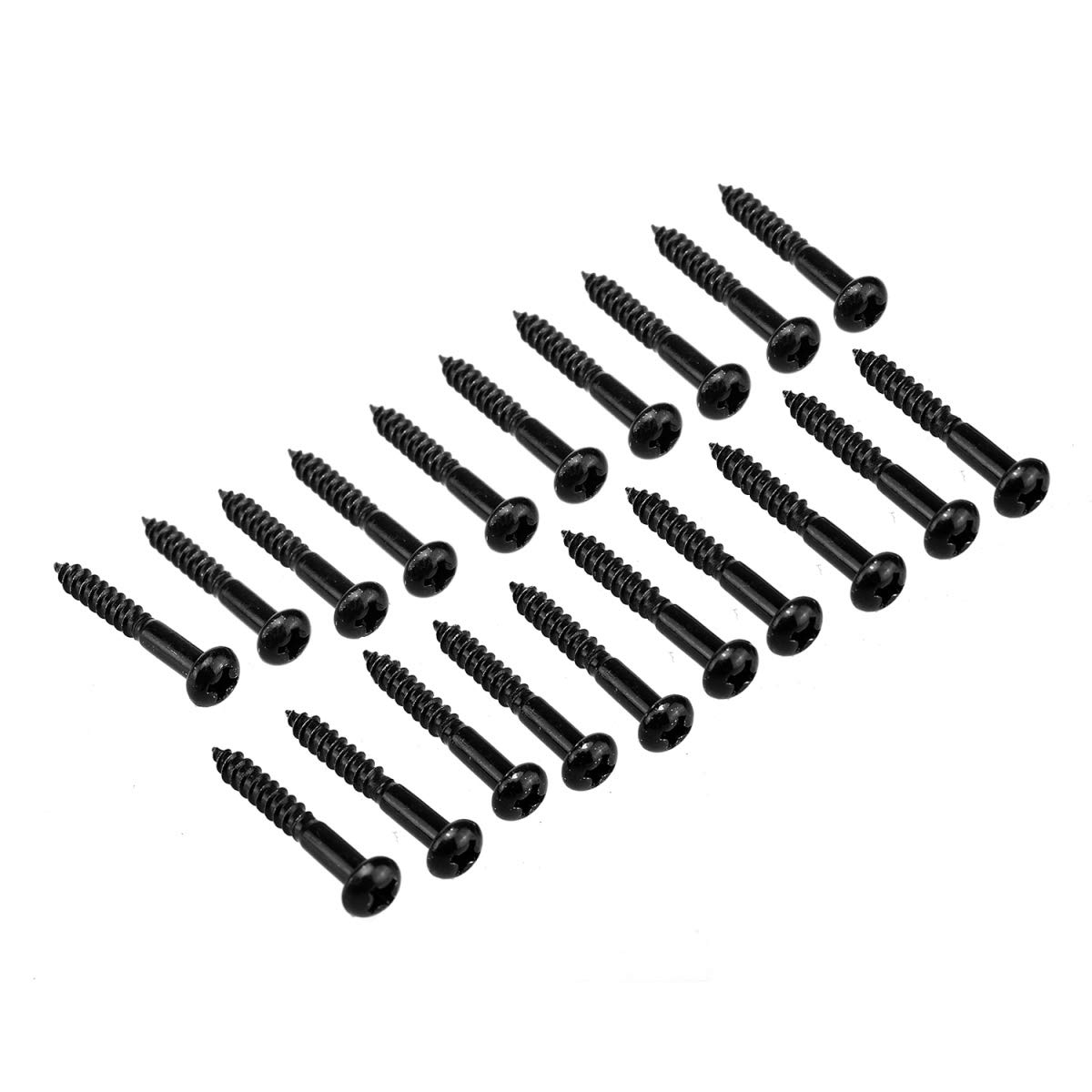 Musiclily Pro Guitar Tremolo Bridge Mounting Screws for Strat 3.5x25mm, Black (Set of 20)