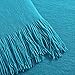 ALPHA HOME Throw Blanket for Couch 50x60 Warm Acrylic Knit Durable Lightweight Bed Blanket Decorative Blanket Tassels with Solid Color Soft for All Seasons Valentine's Day Machine Washable Teal