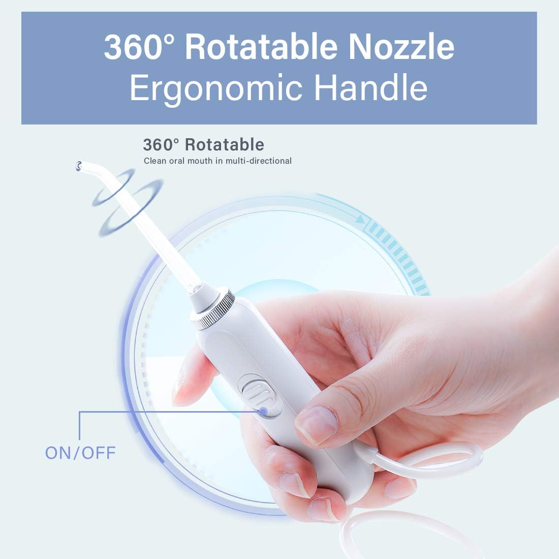 KUSKER Water Flosser Teeth Cleaner, Portable Dental Oral Irrigator for Travel & Family with 10 Adjustable Pressure & 3 Modes, 8 Multifunctional Tips, Storage Case, 600ML Professional Teeth Braces Care: Health & Personal Care