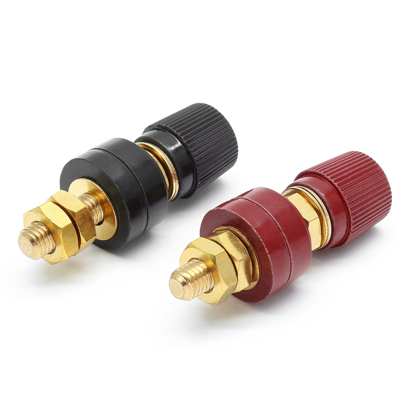 Photo 1 of Luomorgo 2 Pcs 5/16" Remote Battery Terminal Stud Battery Power Junction Post Connector Terminal(8mm, Red & Black)