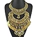 Zhenhui Bohemia Gold Tone Long Boho Statement Necklace with Coin Tassel for Women