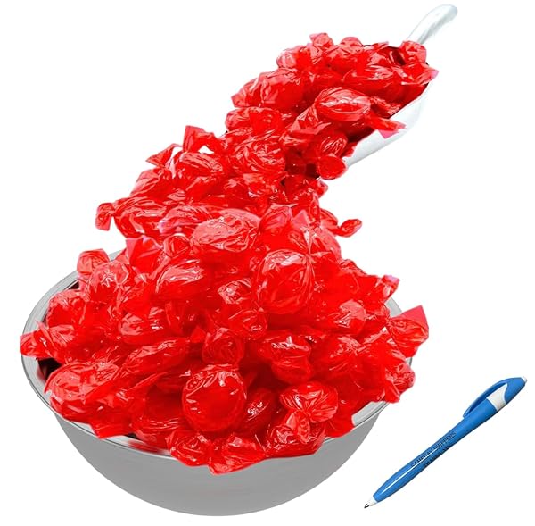 HARD CANDY CONFECTIONS | CINNAMON FLAVORED, ARTIFICIALLY FLAVORED, INDIVIDUALLY WRAPPED BON BONS | (NATURALLY FAT FREE (0G TRANS FAT) | 1.29 LBS, BONUS SAMEDAY SHIPPERS PEN