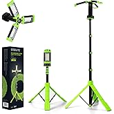 STEELITE Camping Emergency Light 2700 Lumens 12000mAh with Adjustable Tripod Stand, IP65 Waterproof Cordless Work Light, Magnetic Base, Telescopic, for Camping Outdoor Work Garage, Green