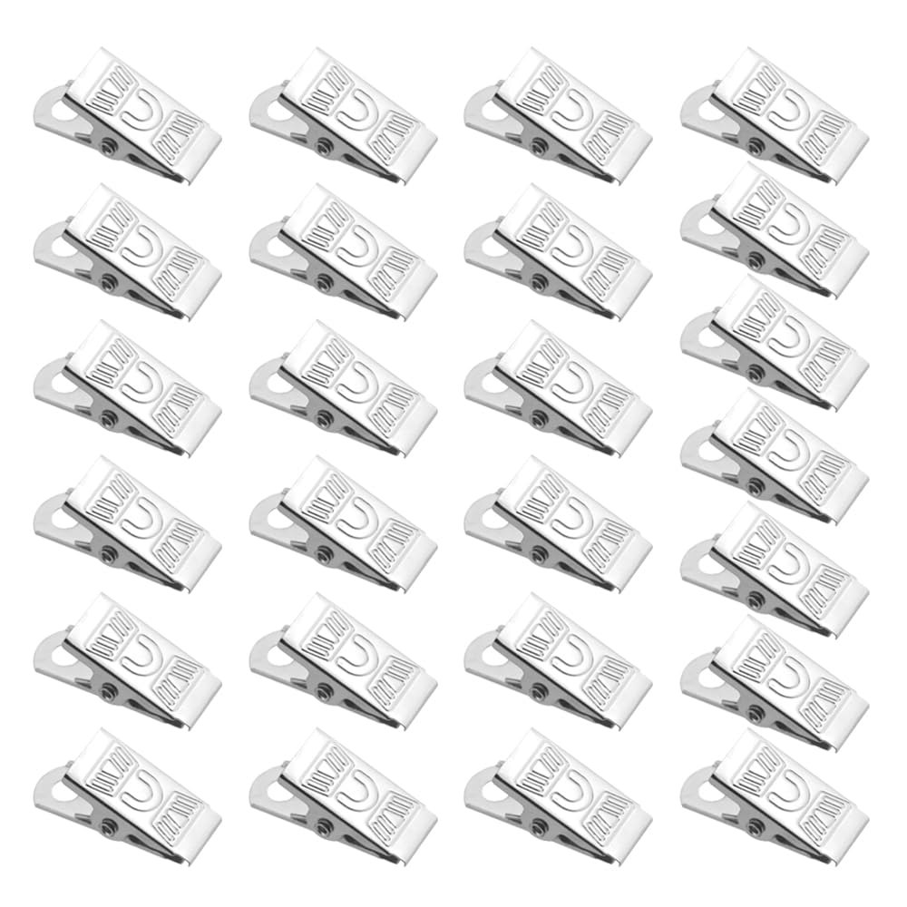 TOVOT 100PCS ID Badge Clips 30MM Spring Clamps Metal Alligator Clips Badge Holders for Lanyard Name Tags Crafts Work Badges(Hole: 5mm)