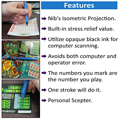 Lottery Pen, Lottery Ticket Pen, Marker with Scratch Off Card Remover, Scratch-Off Ticket Lottery Pen, Lottery Scratchier, Scratchier Free Lottery Pen - Special Nib for Card Marking.