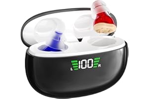 Mini Hearing Aids for Seniors with Smart Noise Reduction Chip, Anti-Howling Technology and Volume Control, Rechargeable Heari