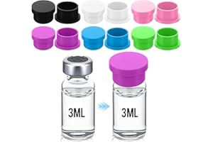 Thyle 12 Pack Vials Caps 3ml Glass Protective Vial Caps Vial Adapter, Lids Cover Reusable for 3ml Vials Storage Cap Flip Off Cap, Easy to Clean Leakproof Dust Resistant, 6 Colors(Classic, 3ml)