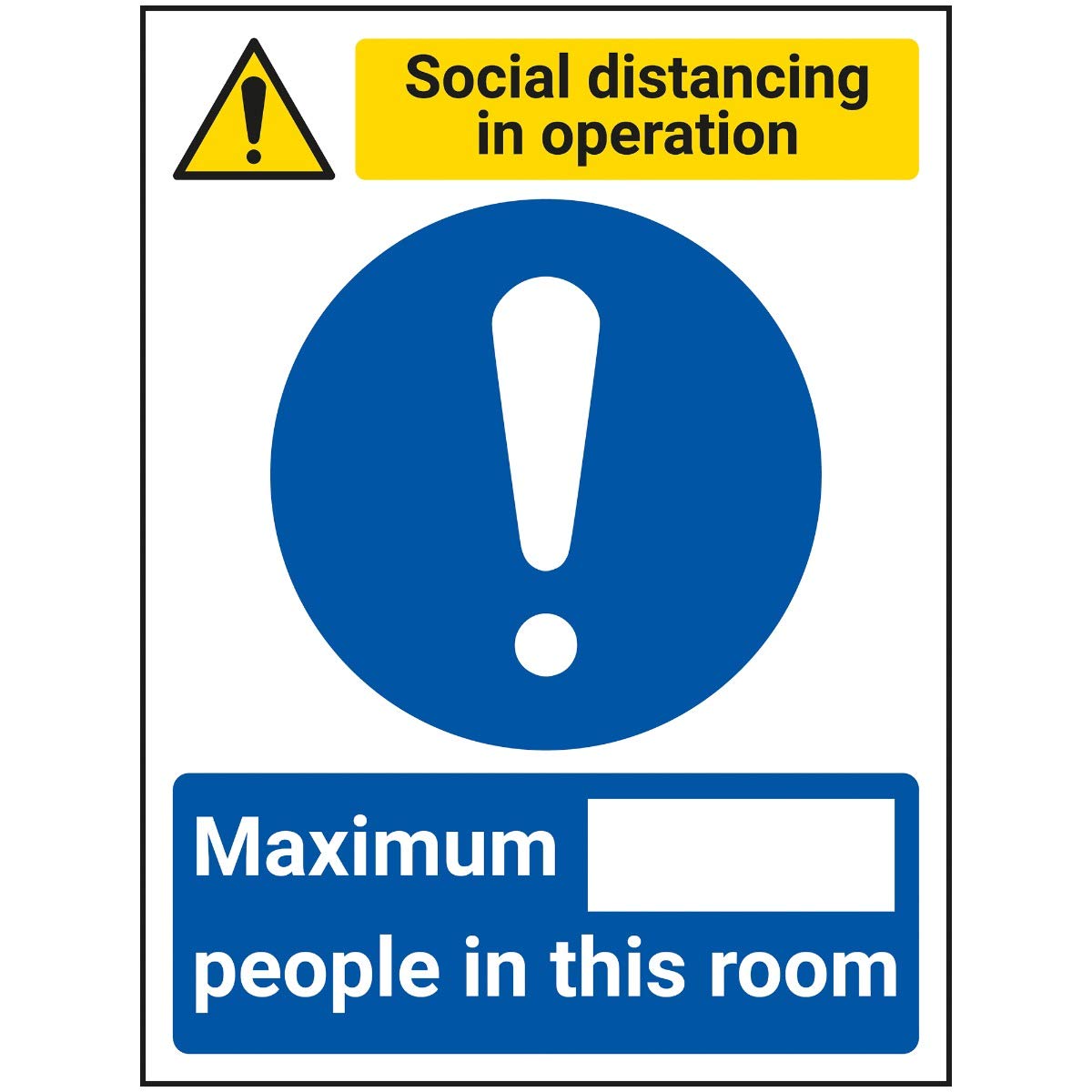 V Safety SD In Operation - Max People In This Room - 150mm x 200mm - 1mm Rigid Plastic