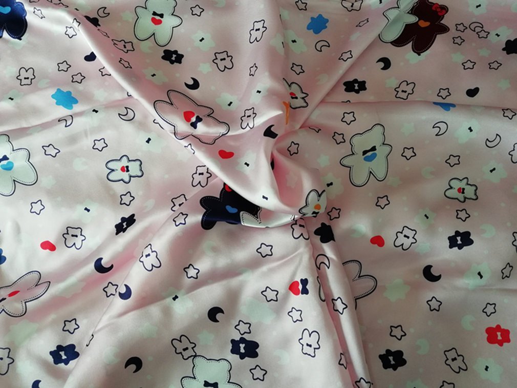 Maxfeel 100% Pure Mulberry Silk Fabric Charmuse Floral Silk 45" Wide for Bedding Dress DIY Sold by The Yard or by Half Yard (Sold by Half a Yard, 13)