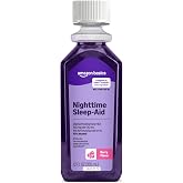 Amazon Basics Night Time Sleep-Aid Liquid for Adults, Diphenhydramine HCl 50 mg, Mixed Berry Flavor, 12 fl oz (Pack of 1) (Previously Care)