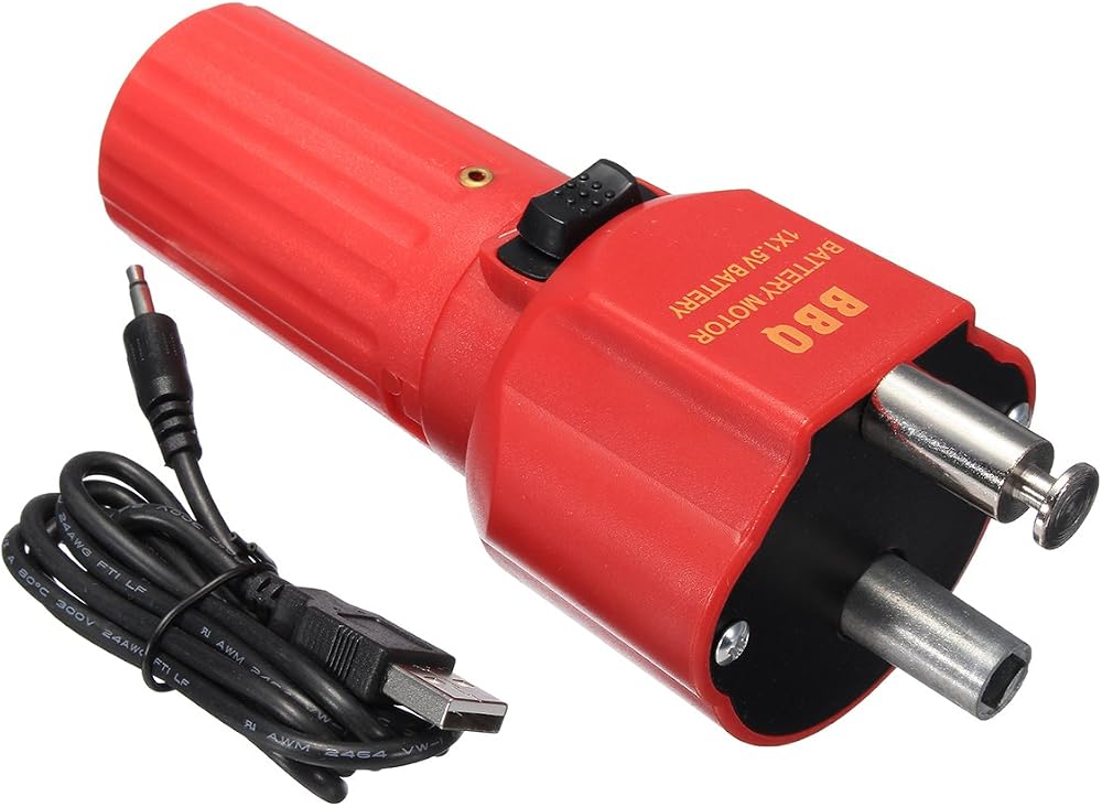 C-FUNN 5V DC BBQ Grill Rotisserie Motor USB Red Bracket Rotator Oven 135x70mm
