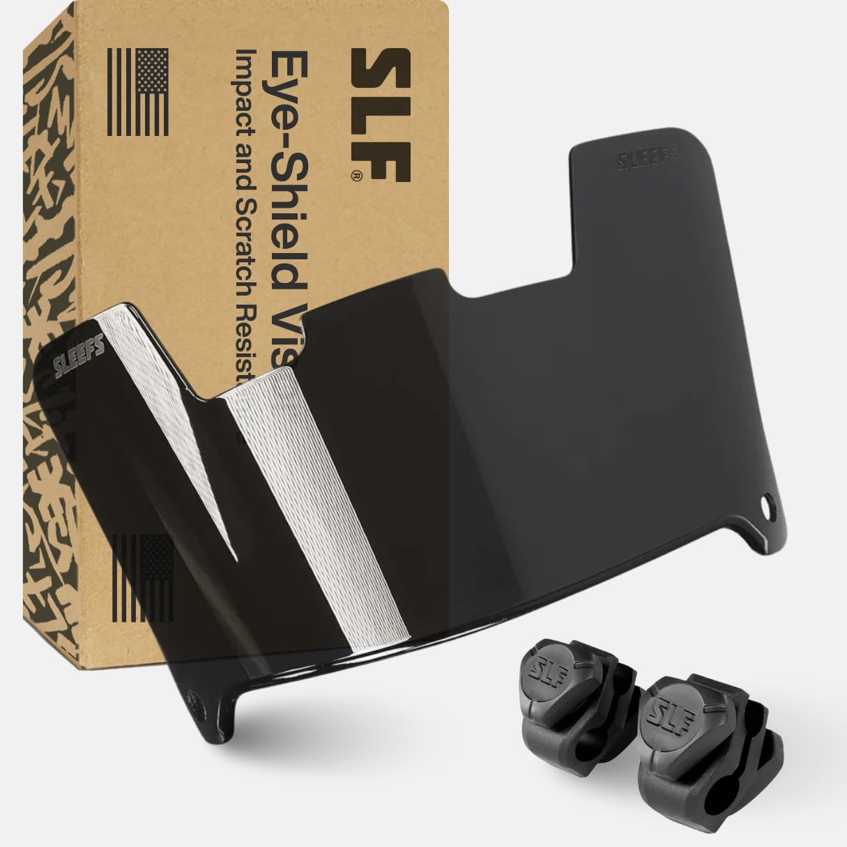 SLEEFS Football Helmet Visor [Black Diamond] - Tinted Professional Football Visor/Shield - Fits Youth & Adult Helmets - Includes Quick Visor Clips + Microfiber Travel Bag