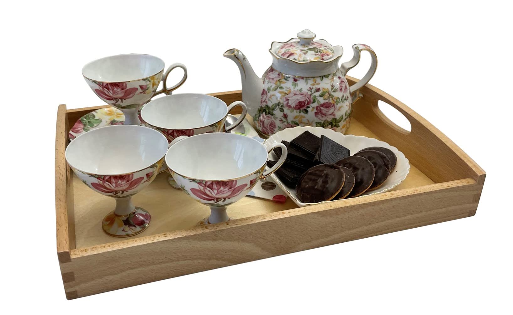 efo Serving Tray Wooden Tray Breakfast Tray Clear Varnish