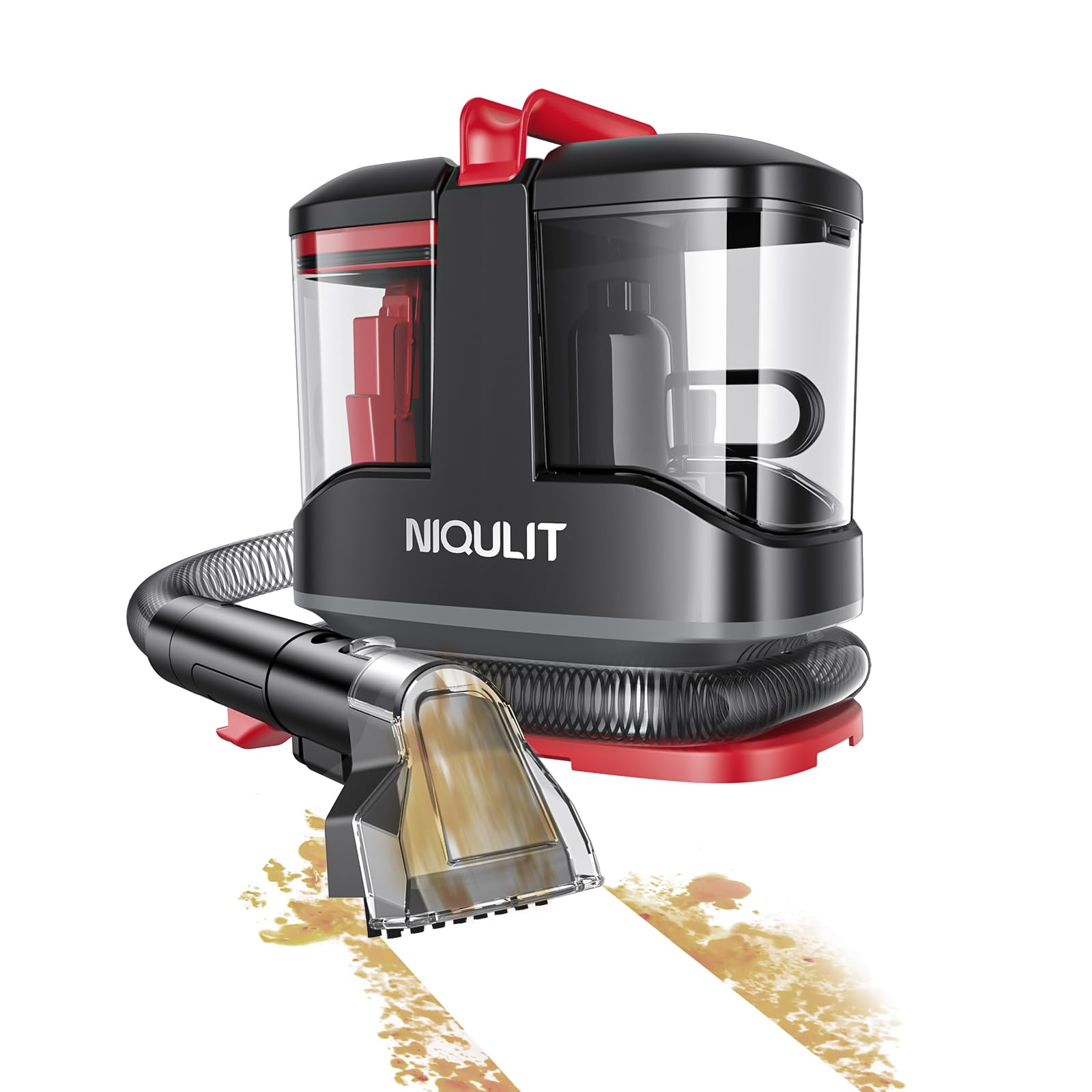 Photo 1 of Portable Carpet Cleaner Machine -15Kpa Strong Suction Upholstery Cleaner for Rug, Couch, Car, Pet Stains & Hair, Spot Cleaning Machine with Self-Cleaning System & 2 Brush Heads