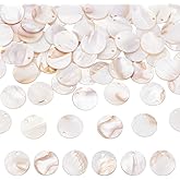 UNICRAFTALE Shell Charms Capiz Shells Charms Flat Round Natural Seashell Charm Sea Ocean Summer Disc Charm for Jewelry Making Wind Chime Earring Supplies