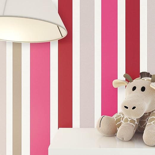Newroom Kindertapete Pink Streifen Kinder Vliestapete Rot Vlies Kindertapete Kinderzimmer Babytapete Babyzimmer Niedlich Amazon De Baumarkt