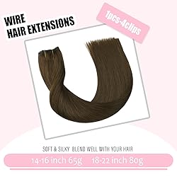 SURNEL Wire Hair Extension Human Hair Invisible