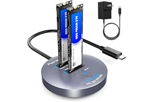 M.2 NVMe SSD Cloner Dock,10Gbps Dual-Bay NVMe to USB Enclosure,Supports Offline Clone,UASP,USB 3.2 Gen 2 SSD Enclosure Adapte