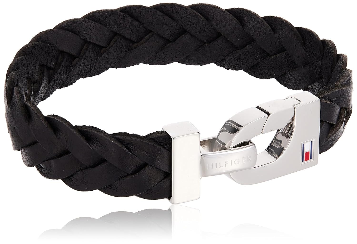 Tommy Hilfiger Jewelry Men's Braided Leather Bracelet Black - 2700872