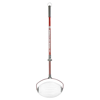 Garden Weasel Large Nut Gatherer &ndash; Picks up Pecans, Lg Acorns, Hickory Nuts, Crab Apples &amp; Other Objects 1 1/2&rdquo; to 3&rdquo; in size, Red/Silver