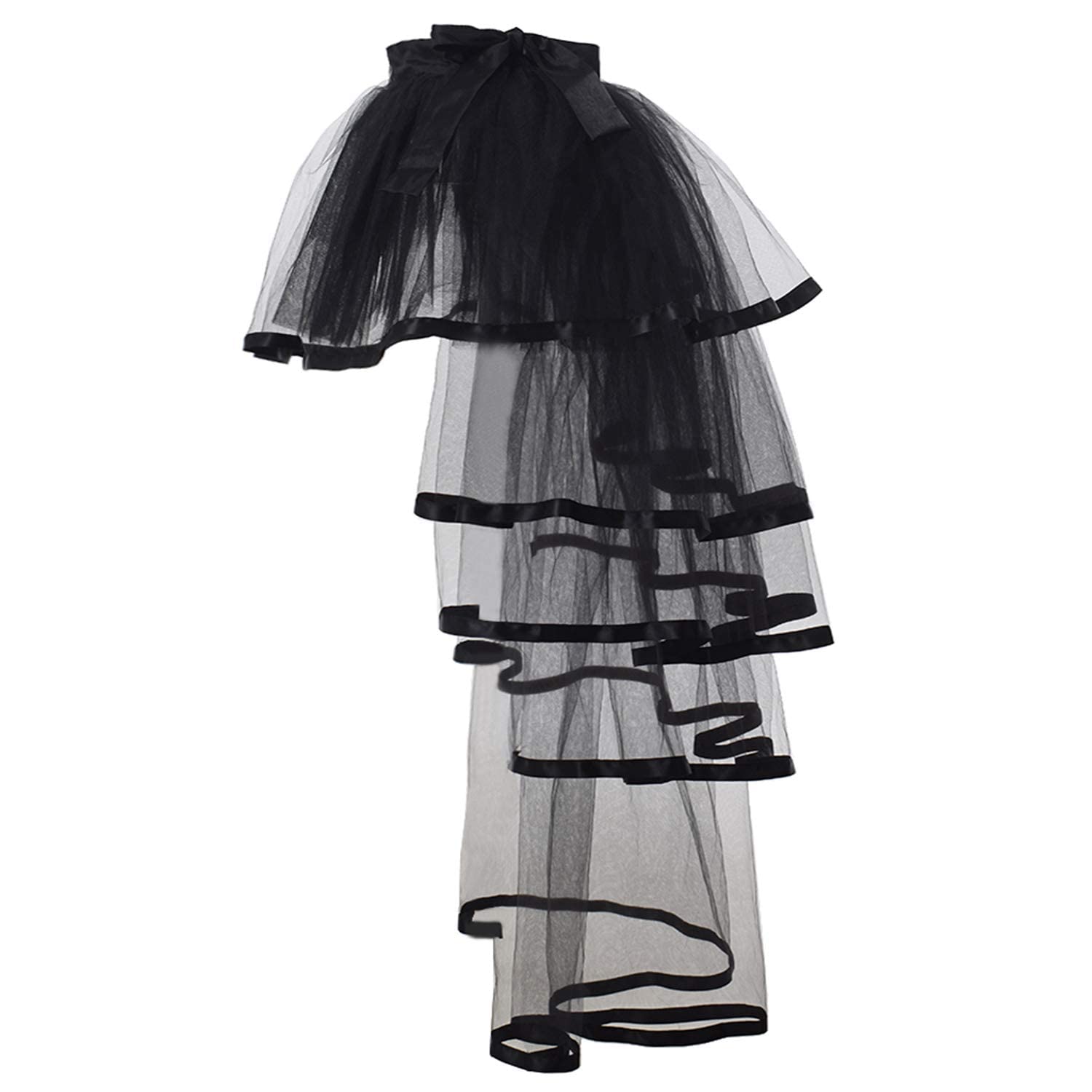 GRACEART Steampunk Bustle Tutu Belt Black Lace Underskirt (Black edge)