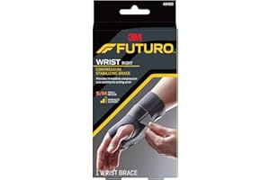 FUTURO Compression Stabilizing Wrist Brace, Right Hand, Small/Medium Size, Provides Support to Injured Wrists, Easy-to-Use Design, Three Straps Provide a Customizable Fit (48400ENR)