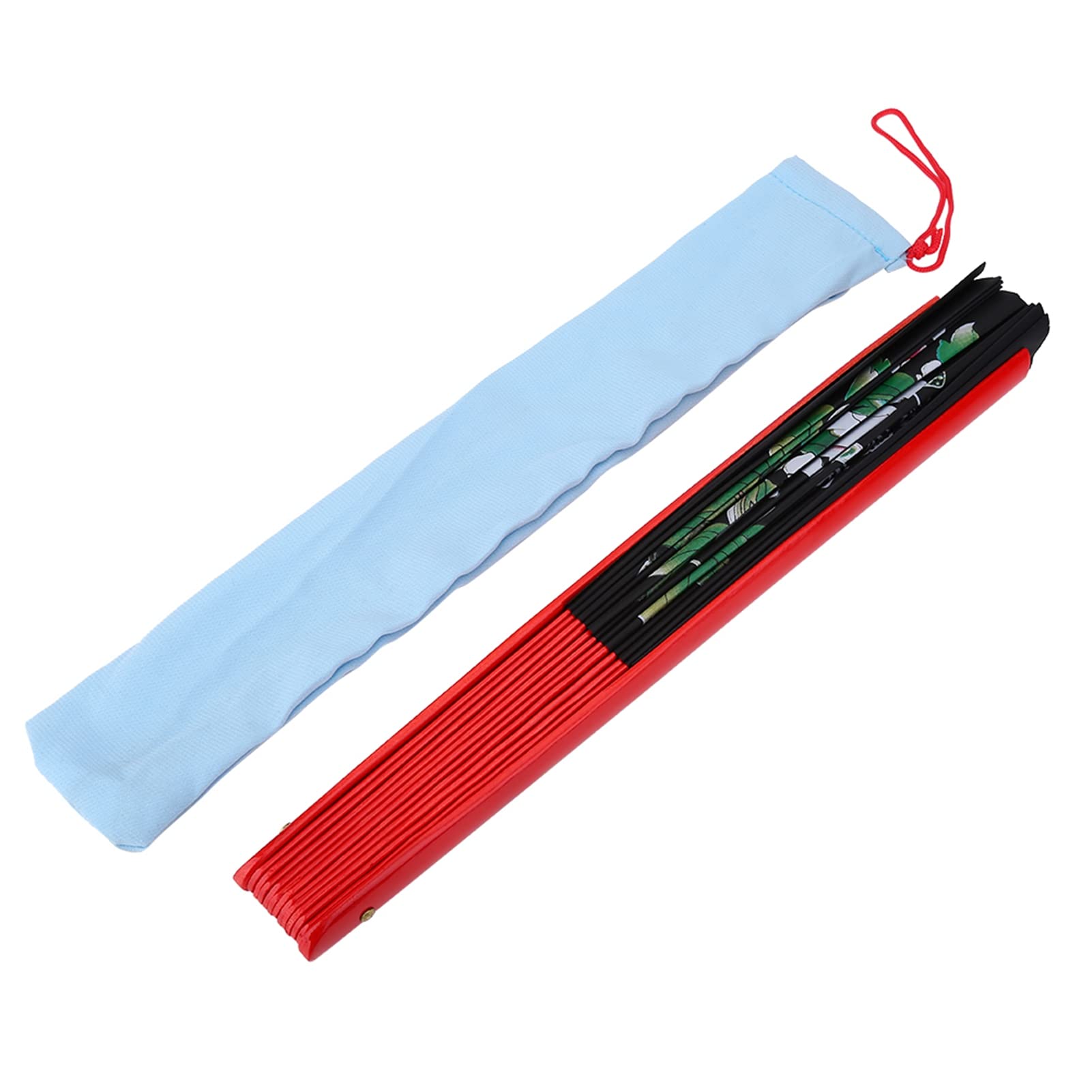 Traditional Chinese Fan,Hand Fan Folding,Chinese Kung Fu Tai Chi Fan,Portable Large Folding Silk Hand Fan With Storage Bag for Men and Women Performance, Decorations, Festival (Black)