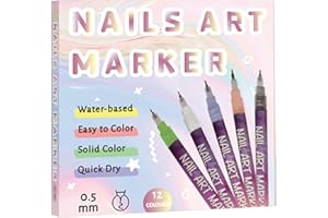 Nail Polish Pens - 12 Pieces Nails Art Markers | Gel Fingernail Polish Pens | Doodle Pen Set | For Kids Girls Adults Beginner