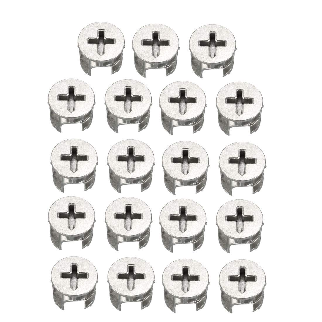 Photo 1 of uxcell 15 Pcs Furniture Cam Lock Nut Connectors Fittings 15x12mm for Cabinet Drawer Wardrobe Panel Connecting