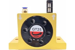DCYNXC GT25 Industrial Turbine Vibrators, G 1/4" Pneumatic Compressed Air Power Turbine Vibrator Wheel Type Silent Golden Industrial Turbine Vibrator with Muffler