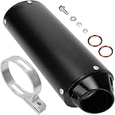 FVRITO 1.1" 28mm Muffler for 125cc 110cc Pit Dirt Bike SSR Tao tao Coolster | Motorcycle Slip on Exhaust Muffler Silencer for CRF50 Apollo 50cc-125cc Chinese ATV Quad 4 Wheeler Parts, w/ Muffler Clamp
