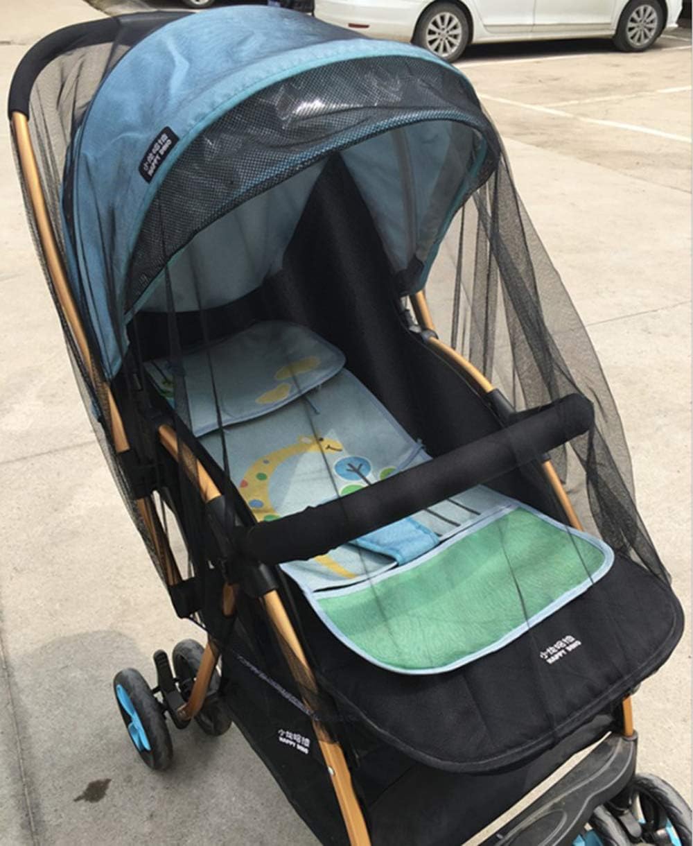 Baby Stroller Mosquito Bug Net Insect Netting Cover for Pram, Buggy, Infant Carriers, Car Seats, Cradles, Cribs, Bassinets, Playpens, Baby Stroller Bed Full Mesh Cover (Black)