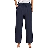 Latuza Women's Petite Length Linen Pants Wide Leg Lounge Pants
