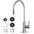 iSpring GA3-BN Drinking Water Faucet for Kitchen Sink with 3/8" Connector, Heavy Duty Lead-Free Reverse Osmosis Faucet for RO System, Non-Air Gap 100% Stainless Steel RO Faucet, Brushed Nickel Finish