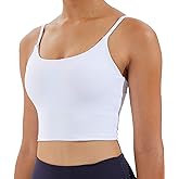 Women's Strappy Stretch Sports Bra Longline Yoga Tank Top Fitness Bra Workout Camisole Crop Tops for Teen Girl