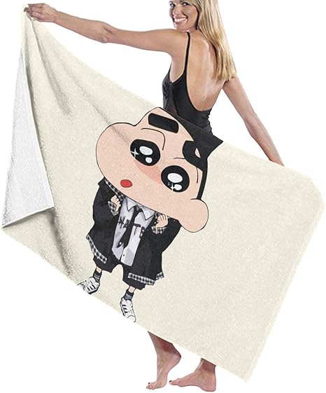 Amazon クレヨンしんちゃん バスタオル ビーチタオル 高級 大きい 吸水 速乾 軽く 柔らか 抗菌 特徴的な 水泳 旅行 タオル ビーチマット 130 X 80 Cm バスタオル ホーム キッチン オンライン通販