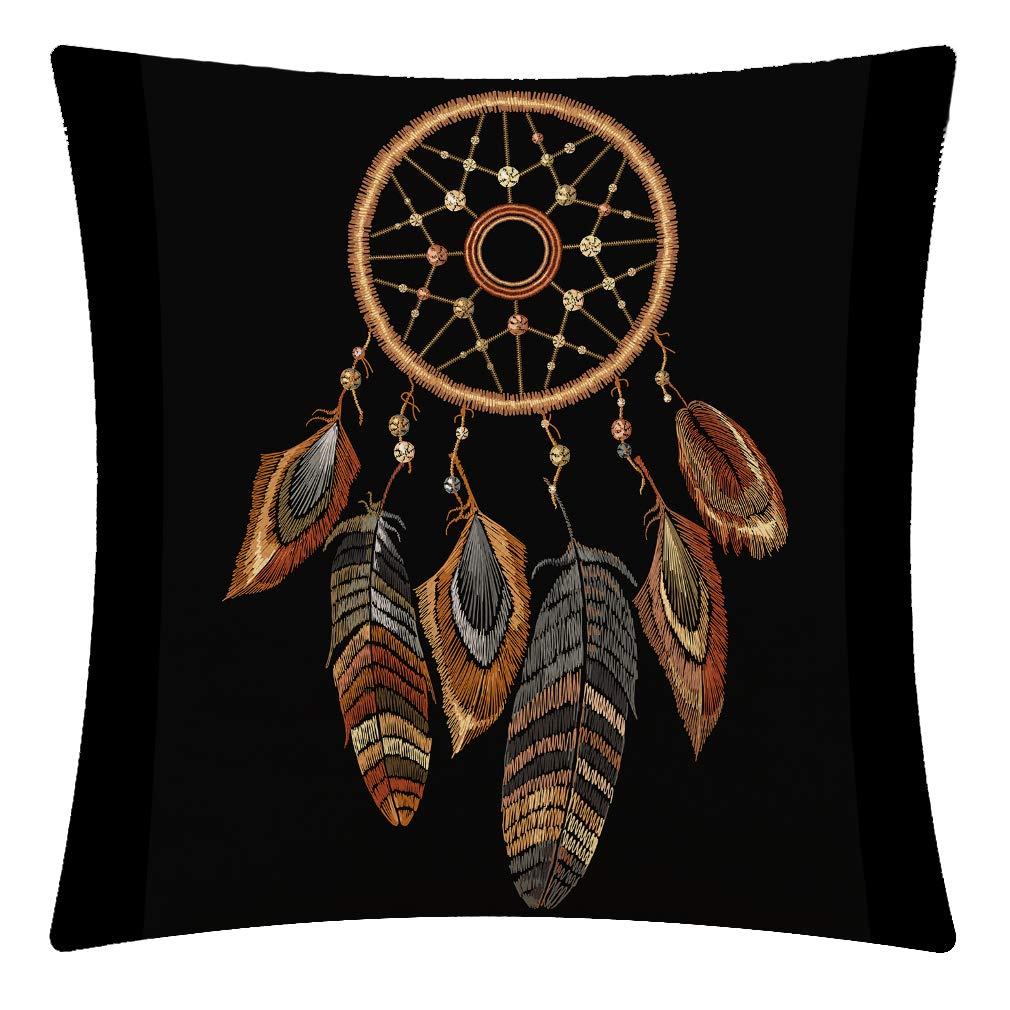 CANSEGO Tribal Dream Catcher Boho Native American Throw Pillow Case,Cotton Linen Cushion Cover Square Standard Home Decorative for Sofa Bedroom Men/Women 18x18 Inch