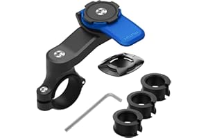 Hirificing Motorcycle Phone Stem Mount, Bike Mobile Phone Bracket for GPS Anti-Vibration 360° Rotating Car Handlebar Holder Fork Mount for 4.7In-7.2In Smartphones(Blue)